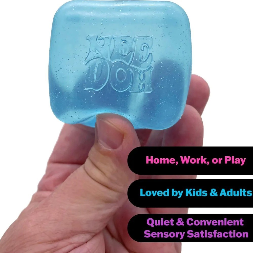 Nee Doh Nice Cubes Ice Cube Toy Super Solid Squish Blue