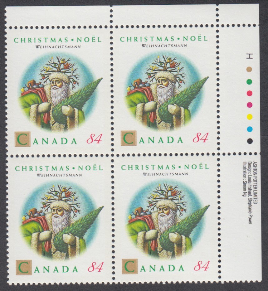 Canada - #1454 Christmas Plate Block - MNH