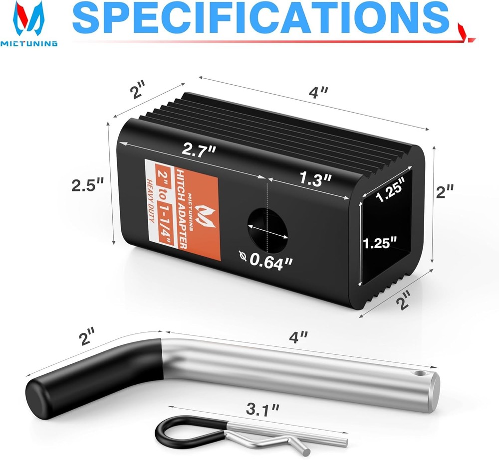 Trailer Hitch Receiver Adapter Kit