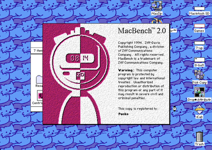 Vintage Apple Macintosh Application Macbench 2.0 Benchmarking Program 1.4mb Disk