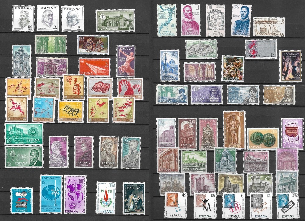 Spain 1966-70 large selection including many complete sets, all MNH (S887)
