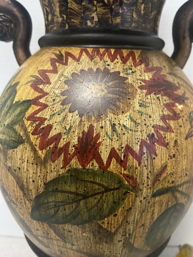 Painted Floral Urn Lamp