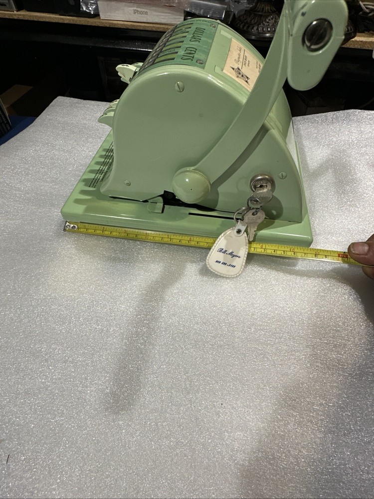 Paymaster x-2000 office check printer with stamper and key writer working