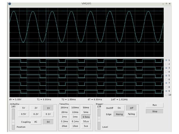 [ Whadda WPSH206 ] OSCILLOSCOPE AND LOGIC ANALYZER SHIELD FOR RASPBERRY PI