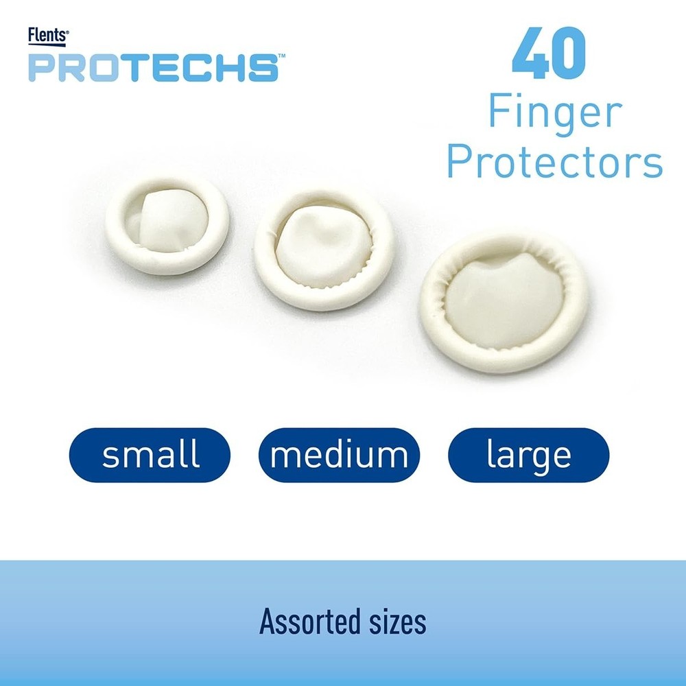 Protechs 40 Count Rubber Finger & Toe Cots – Easy Application & Protection