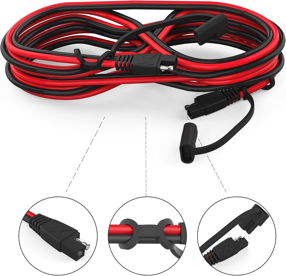 Heavy-Duty 12FT SAE Extension Cables, 4-Pack