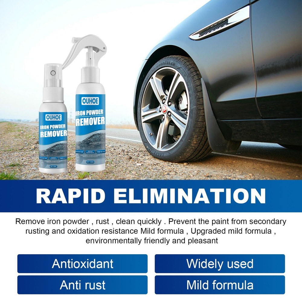 Auto Iron Powder Rust Remover Spray - Advanced Stain Cleaner for Rust Removal