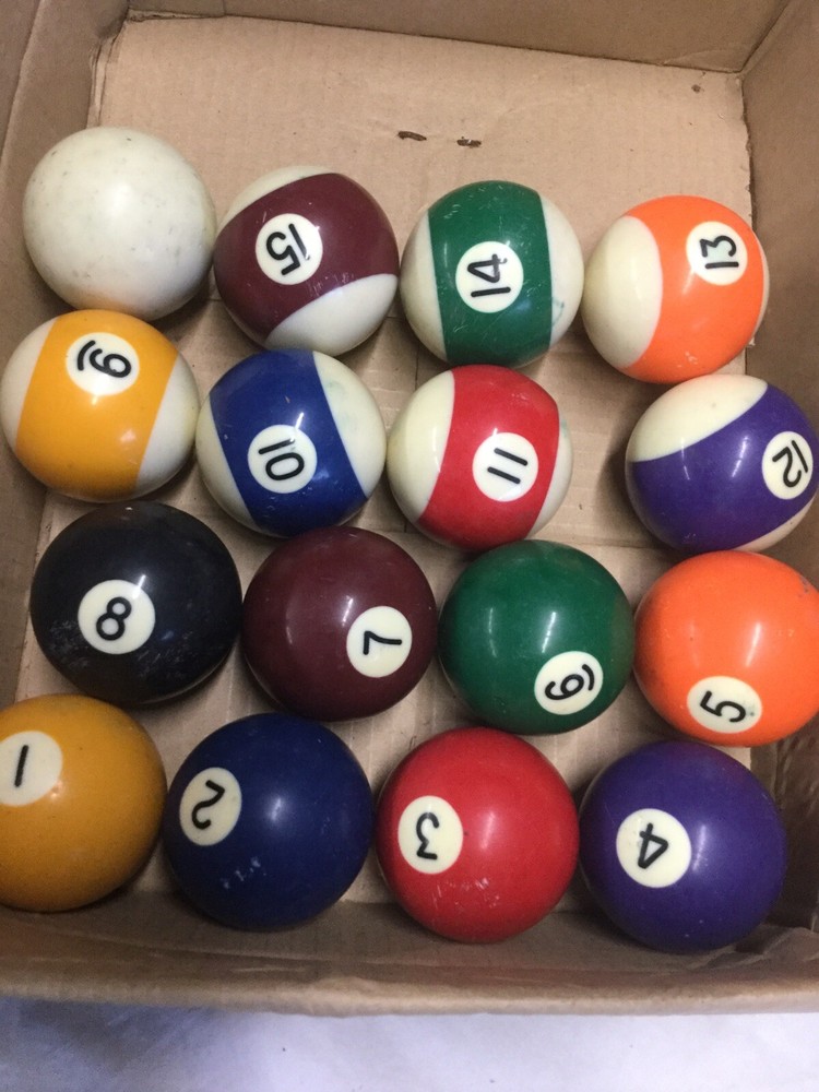 Pool ball set Include Cue Ball. used