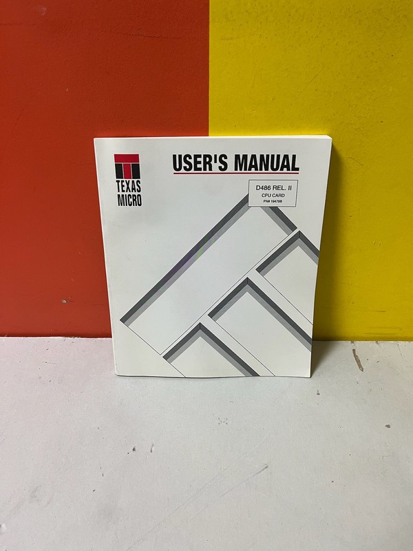 Texas D486 Rel. II CPU Card User's Manual