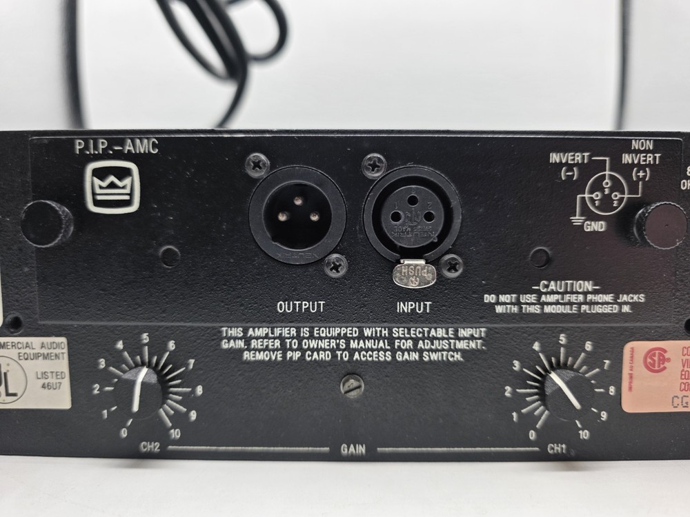 Crown Com-Tech 200 2/Ch Stereo Pro Power Amplifier 100 Watts per channel