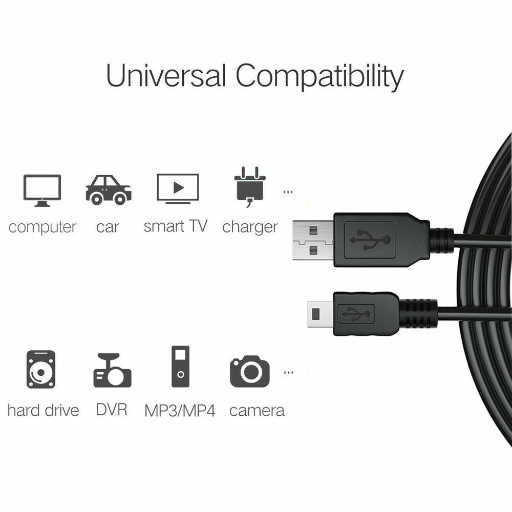 Fite ON 5ft Mini USB Data Sync Cord for Canon SLR Camera EOS 80D EOS-80D EOS80D