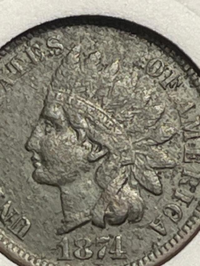 1874 Indian Head Penny AU- BETTER DATE!