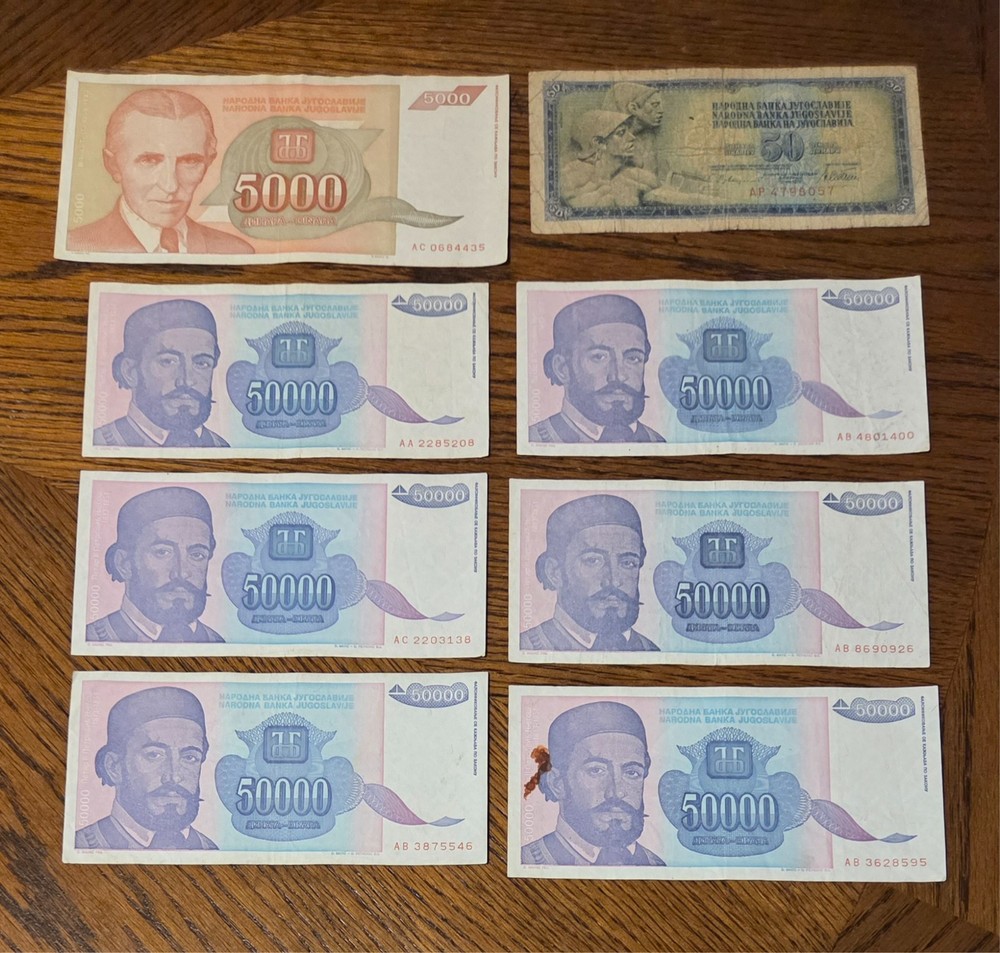 Vintage World Banknote Lot from Yugoslavia