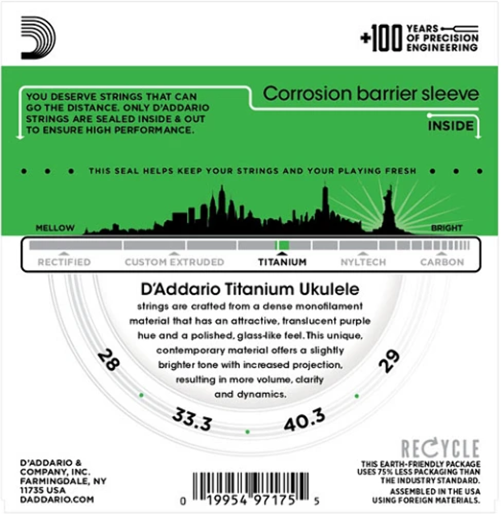 D'Addario TITANIUM, Soprano Ukulele Strings