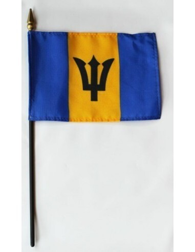 Barbados 4" x 6" Mounted Flags