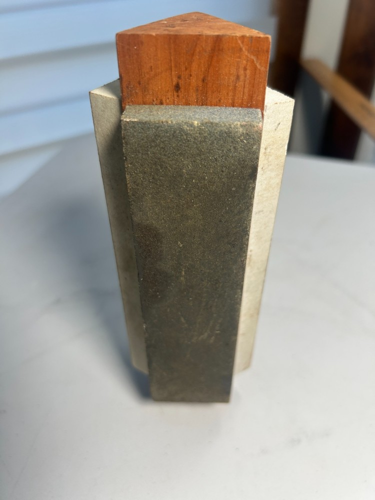 Vintage Tri Stone Triangle Shape Three-Sided Sharpening Stone Whetstone Handheld