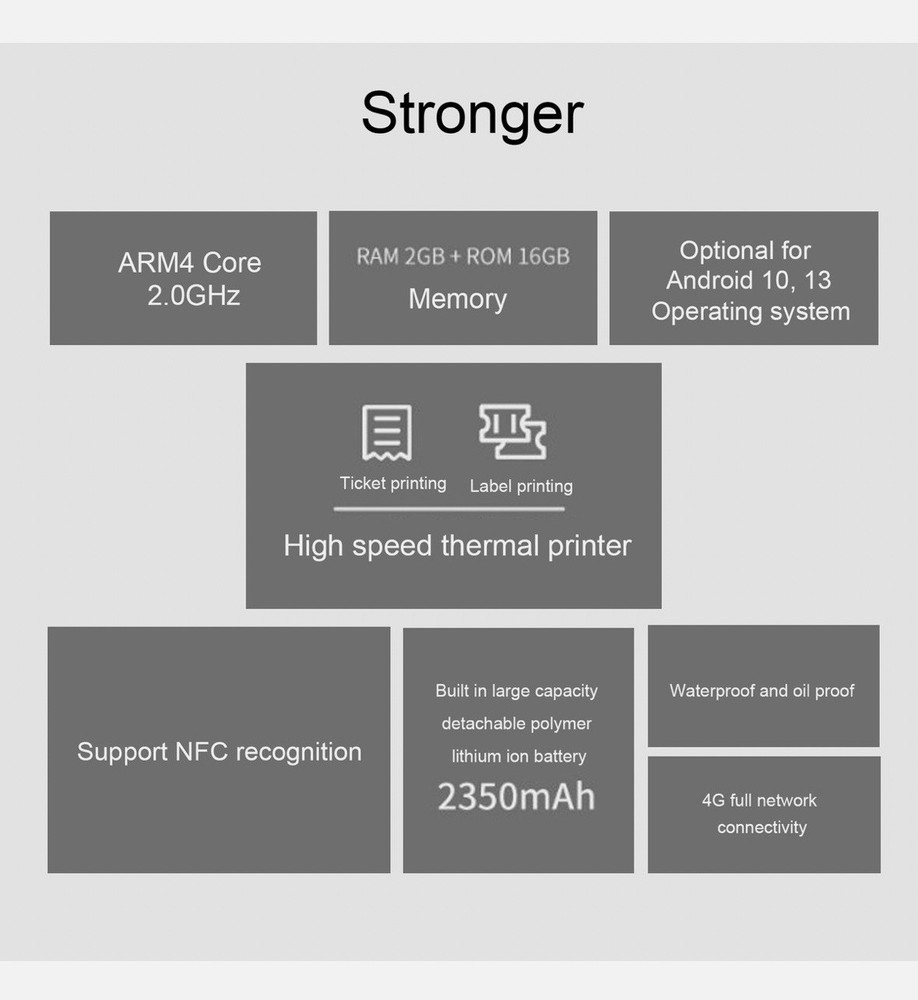 "Handheld Android POS terminal thermal printer"