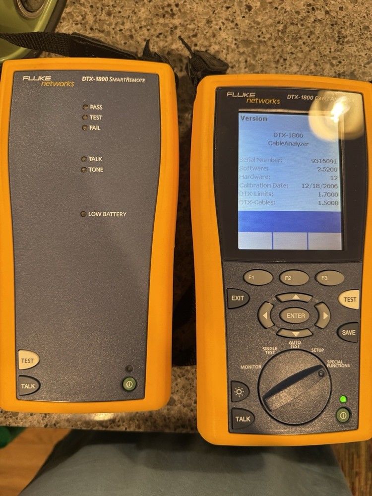 Fluke Networks DTX-1800 CableAnalyzer SmartRemote Cat 5e FTP Twisted Pair Tester