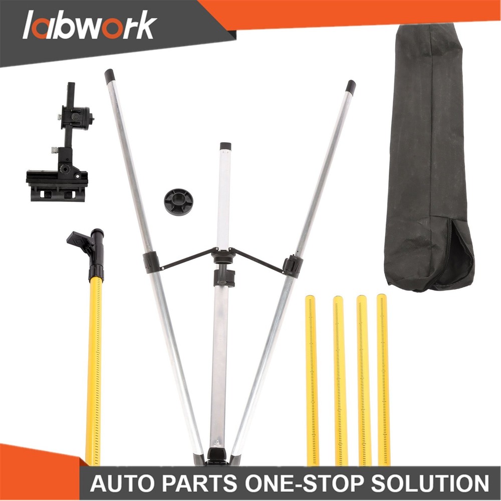 Labwork 12 Ft Laser Level Pole with Tripod Adjustable Telescoping Laser Pole
