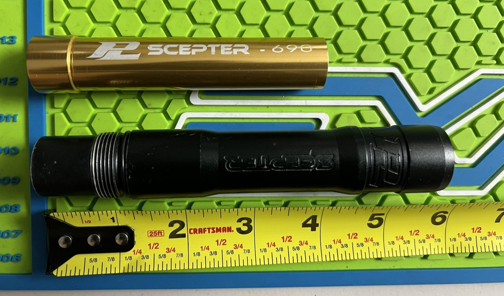 POWERLYTE SCEPTER BARREL BACK + .690 INSERT - BLACK -PAINTBALL AUTOCOCKER THREAD