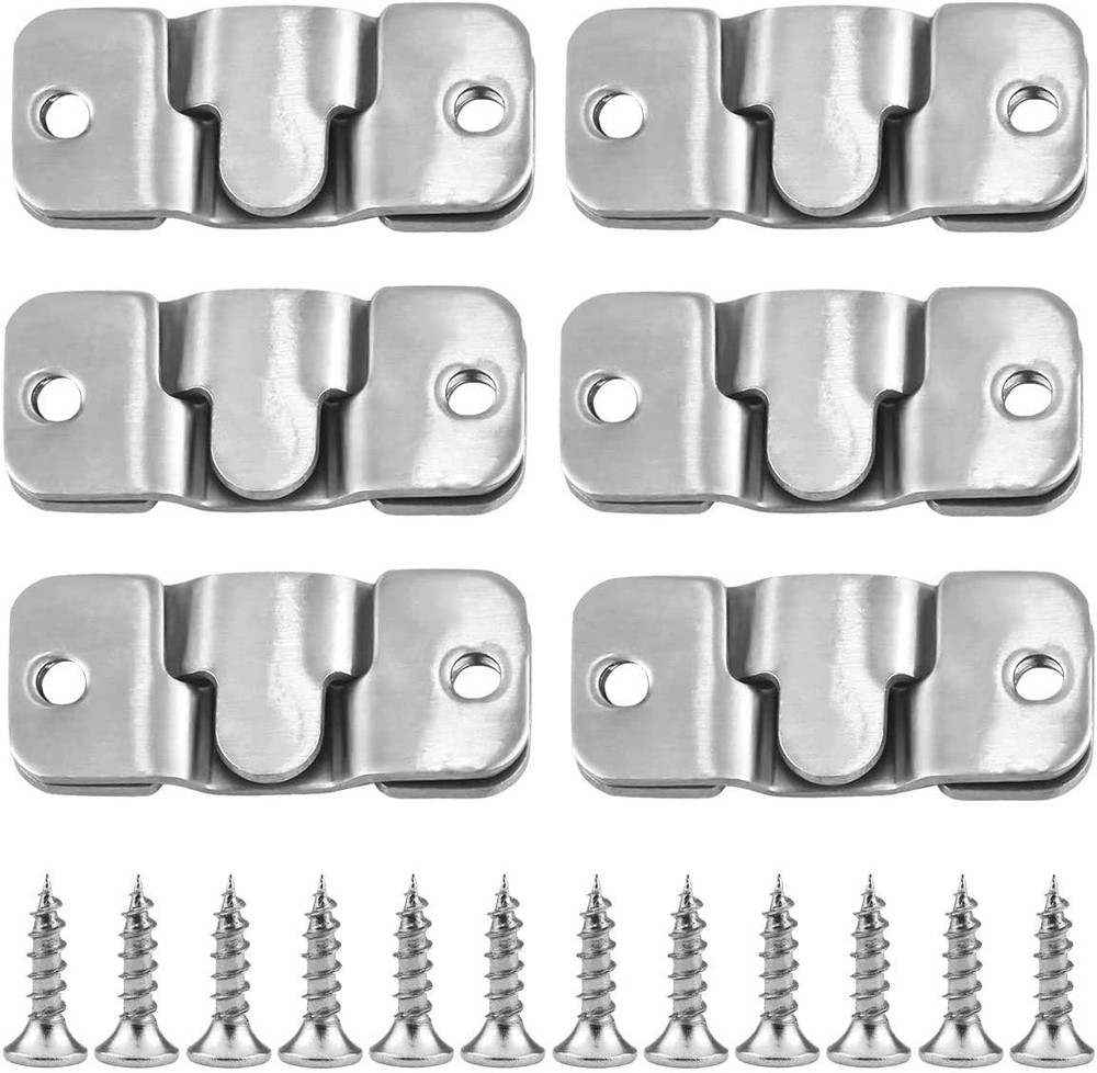 12Pcs Flush Mount Bracket, 45X20Mm Interlocking Picture Frame Hook, Stainless St