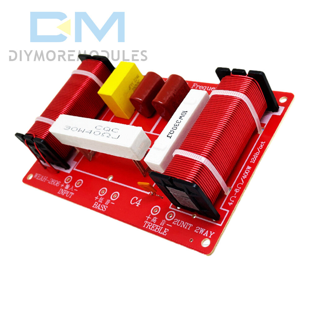 Adjustable 2 Way Crossover Filter Universal Audio Speaker Frequency Divider 400W