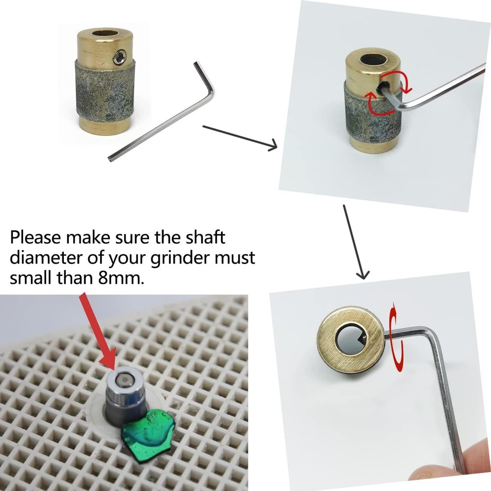 Glass Grinder Bits 4 PCS Diamond Stained Glass Grinding Wheel Includes