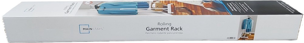 Mainstass Adjustable Metal Rolling Garment Clothes Rack, Chrome & White