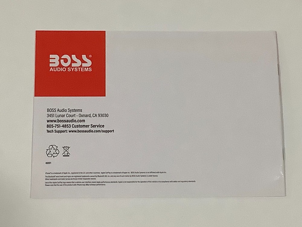 BOSS INSTRUCTION MANUAL FOR MODEL BVCP9685A