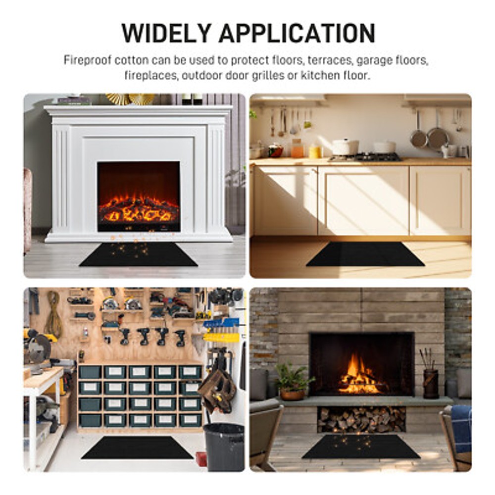 Fire Resistant Fireplace Rug Rectangular Pad Fireproof Rugs US