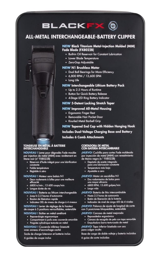 BaBylissPRO FXONE BLACKFX Cordless Clipper | FX899MB