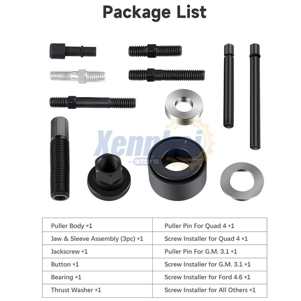 13Pcs Power Steering Pump Pulley Puller Remover & Alternator Installer Tool Kit