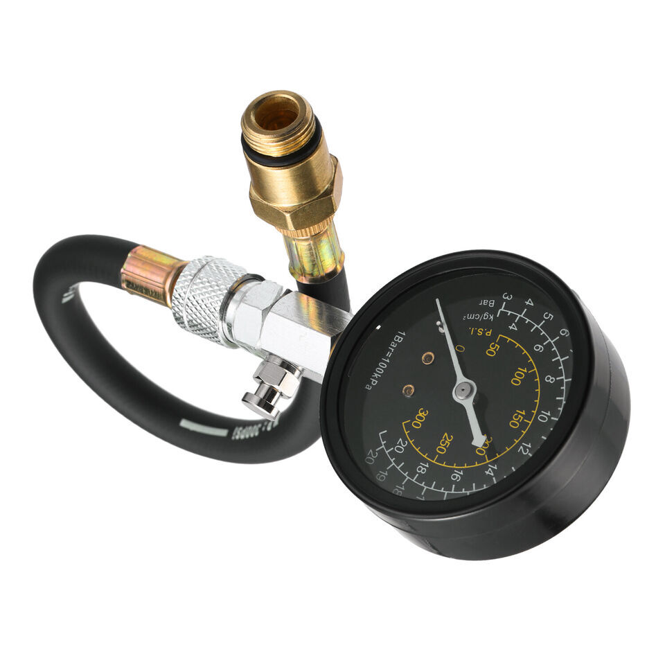 Engine Compression Tester Testing Gauge Gage Check Test Tool Kit with Hose 20bar