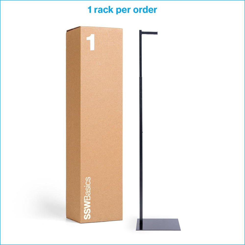 Adjustable Black Single Arm Clothes Rack for Retail Display