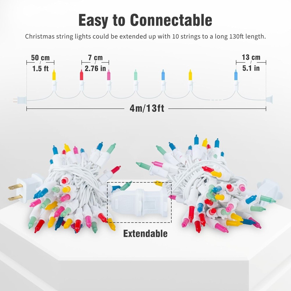 2PACK 50Count Easter String Lights,Christmas Lights Plug in,13FT Incandescent...