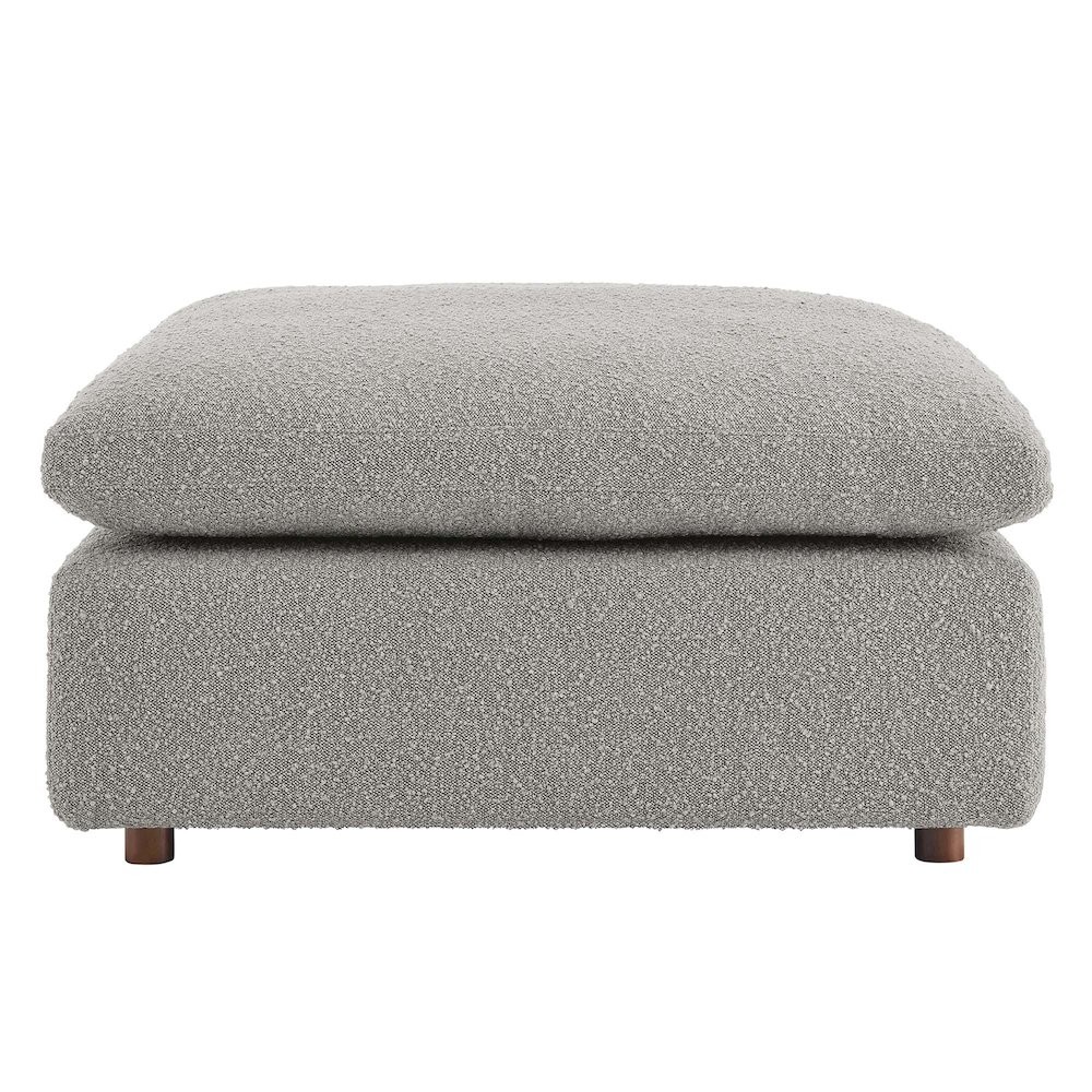 Commix Down Filled Overstuffed Boucle Fabric Ottoman