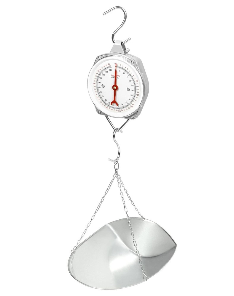 QWORK 110 lbs Large Display Spring Dial Weight Scale & silver