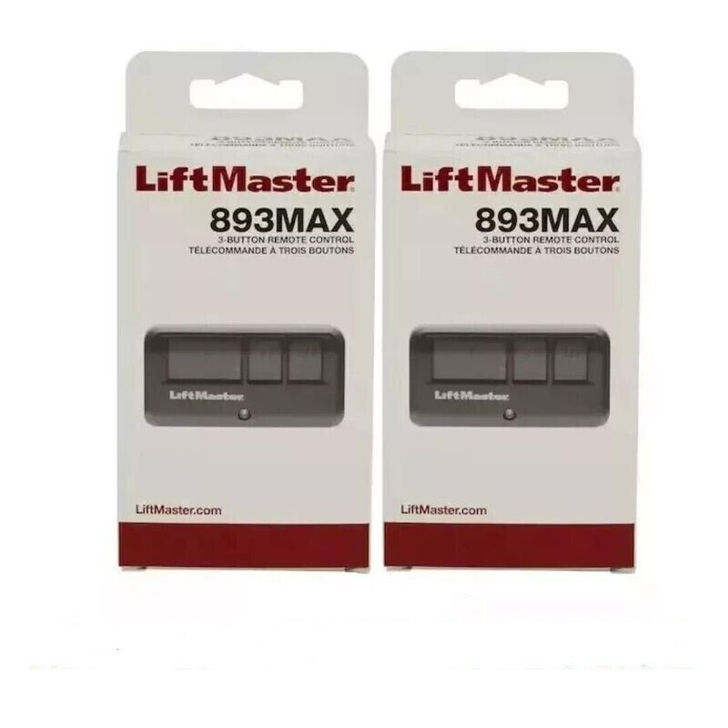 2 PACK LiftMaster 893MAX 3 Button Visor Remote Control Garage Door Opener