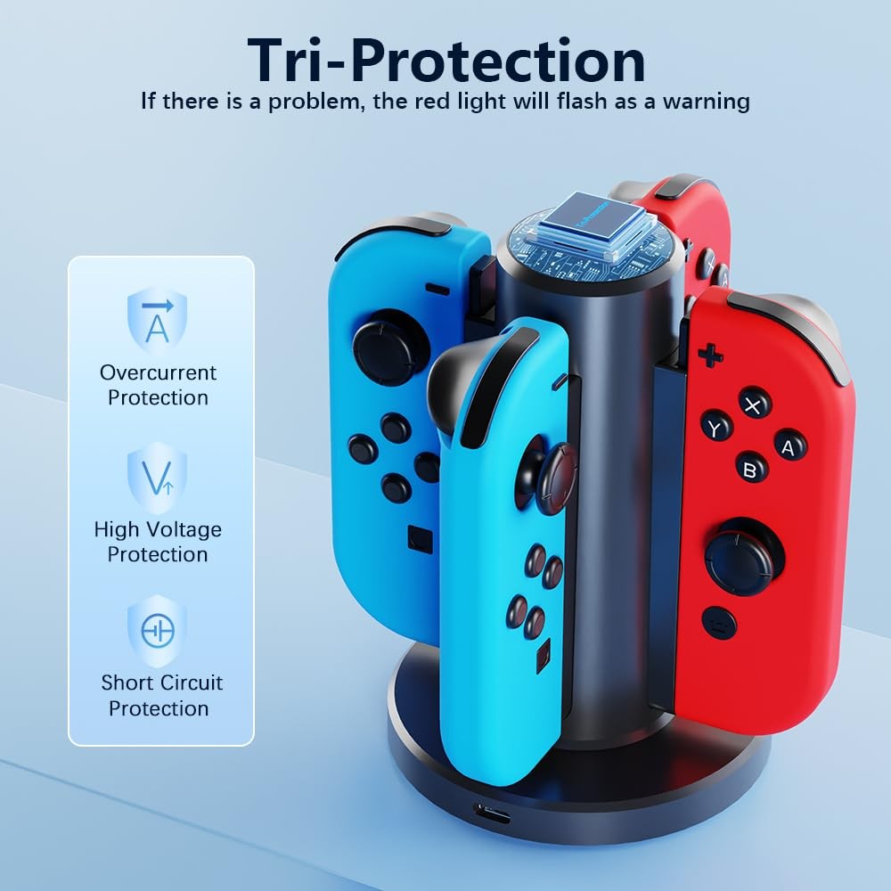 HONCAM Joycon Charging Dock for Switch Controller, Accessories Black