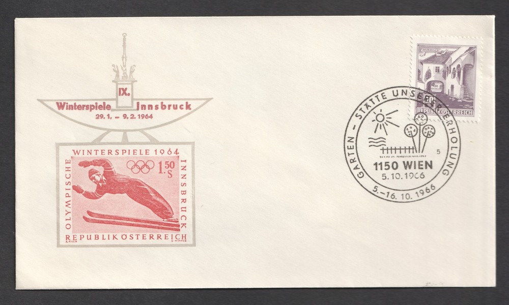 Austria Two Postmark Covers on Winter Olympic Envelopes