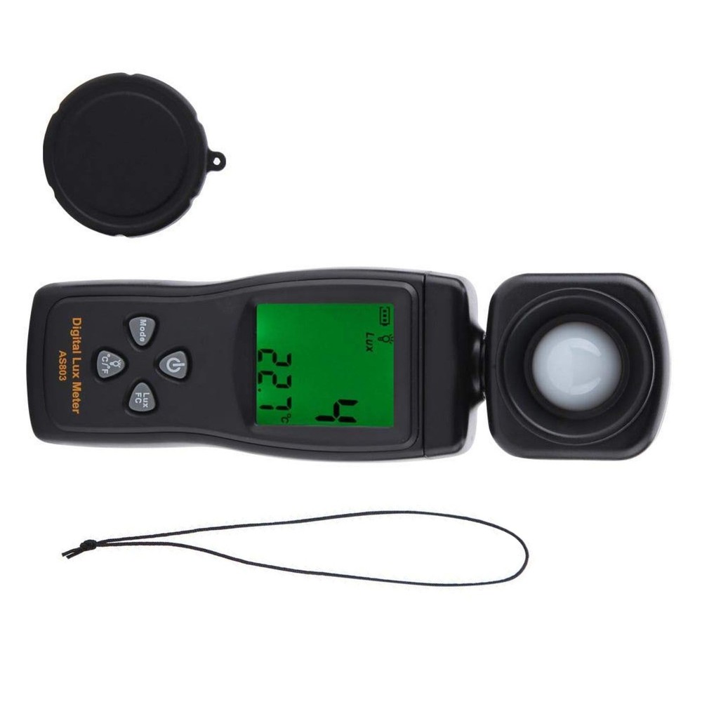 Portable 200K Lux Range Illuminance Meter W/ 180° Adjustable Sensor&Backlight