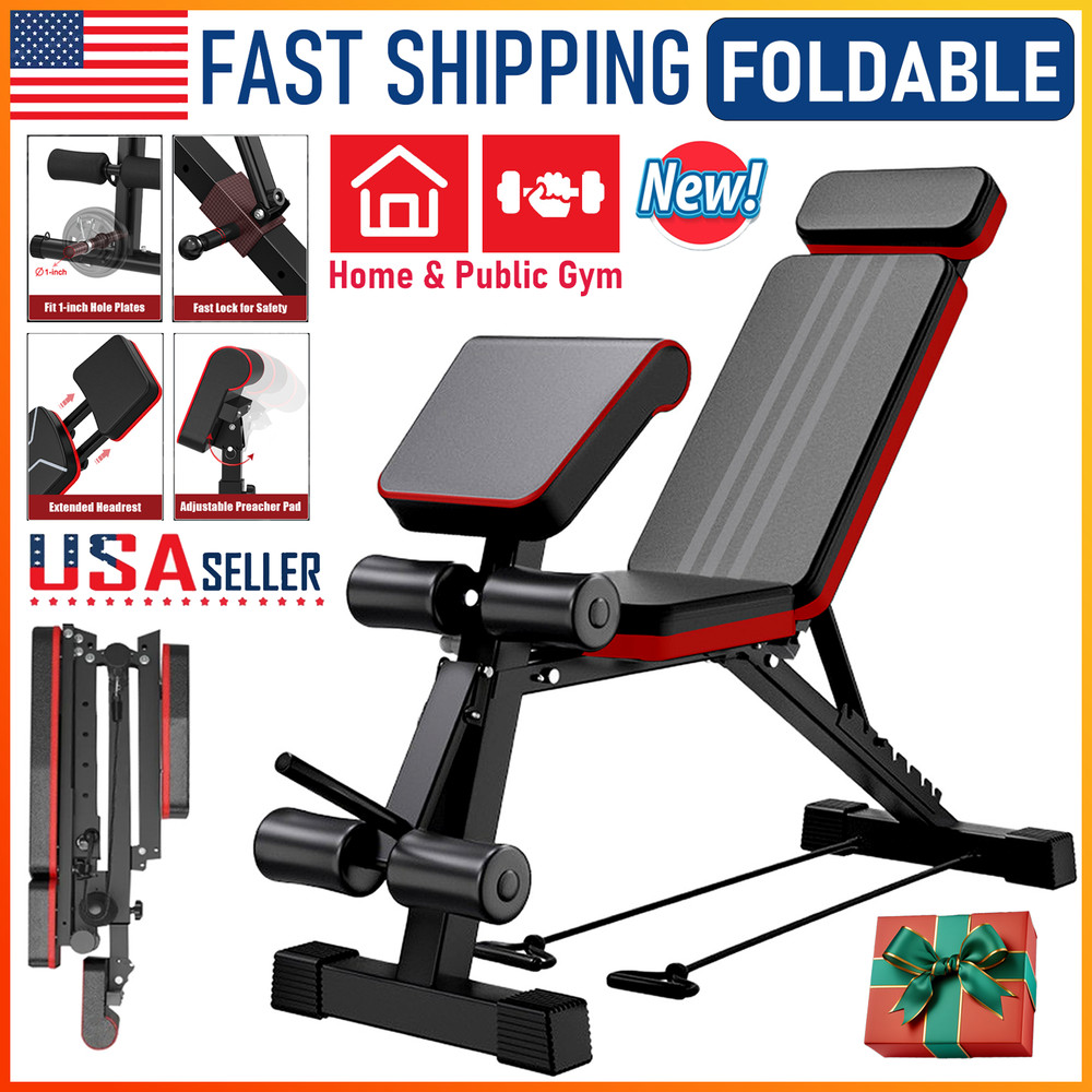 770LBS Adjustable Foldable Weight Bench Home Gym Strength Training Workout Bench