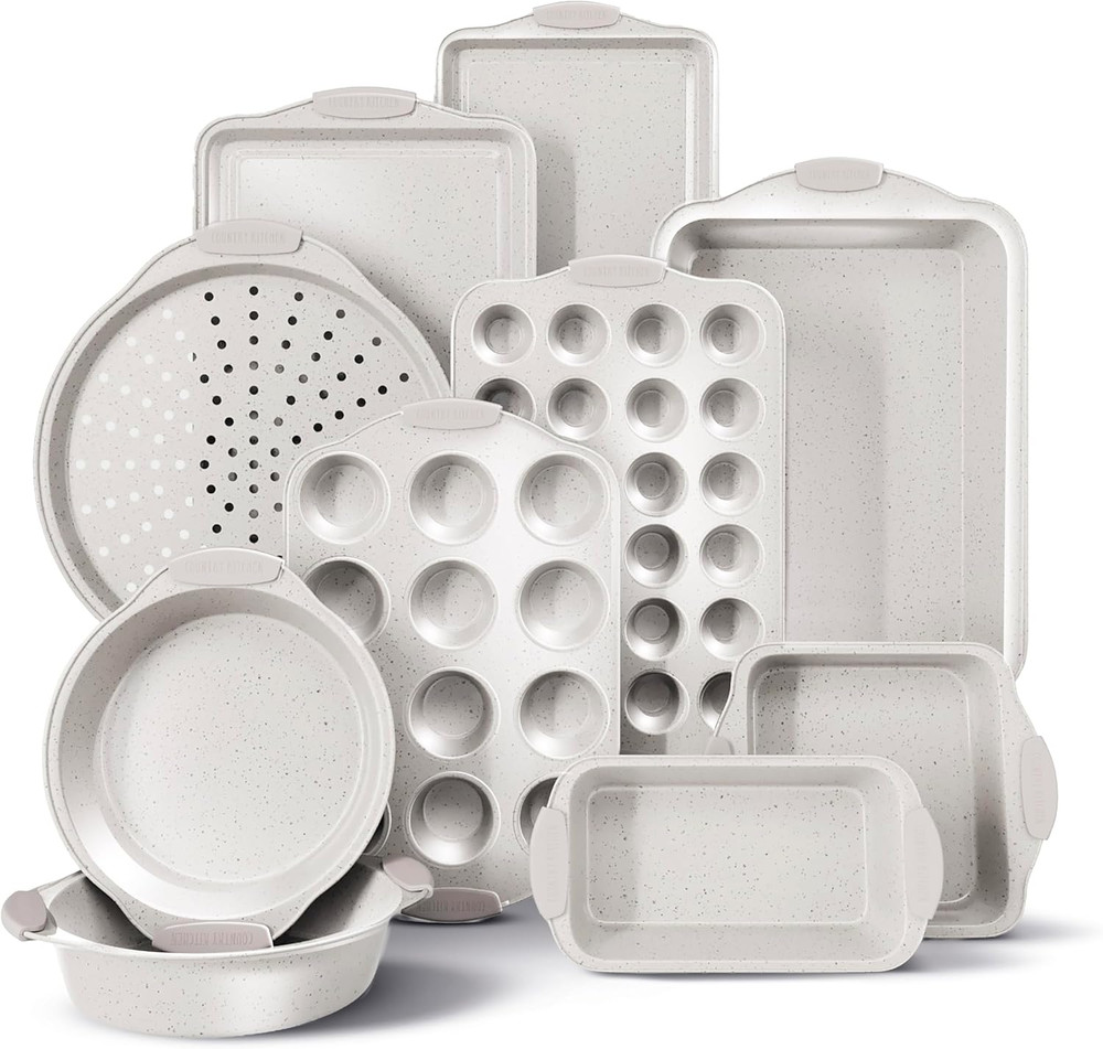 Nonstick Stackable Bakeware Set - Heavy Duty, Durable, Easy Release Baking Set,