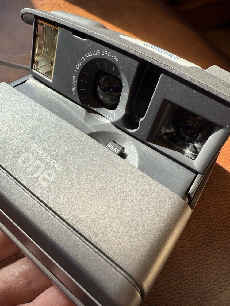 Polaroid One Instant Flash Film Camera Silver untested