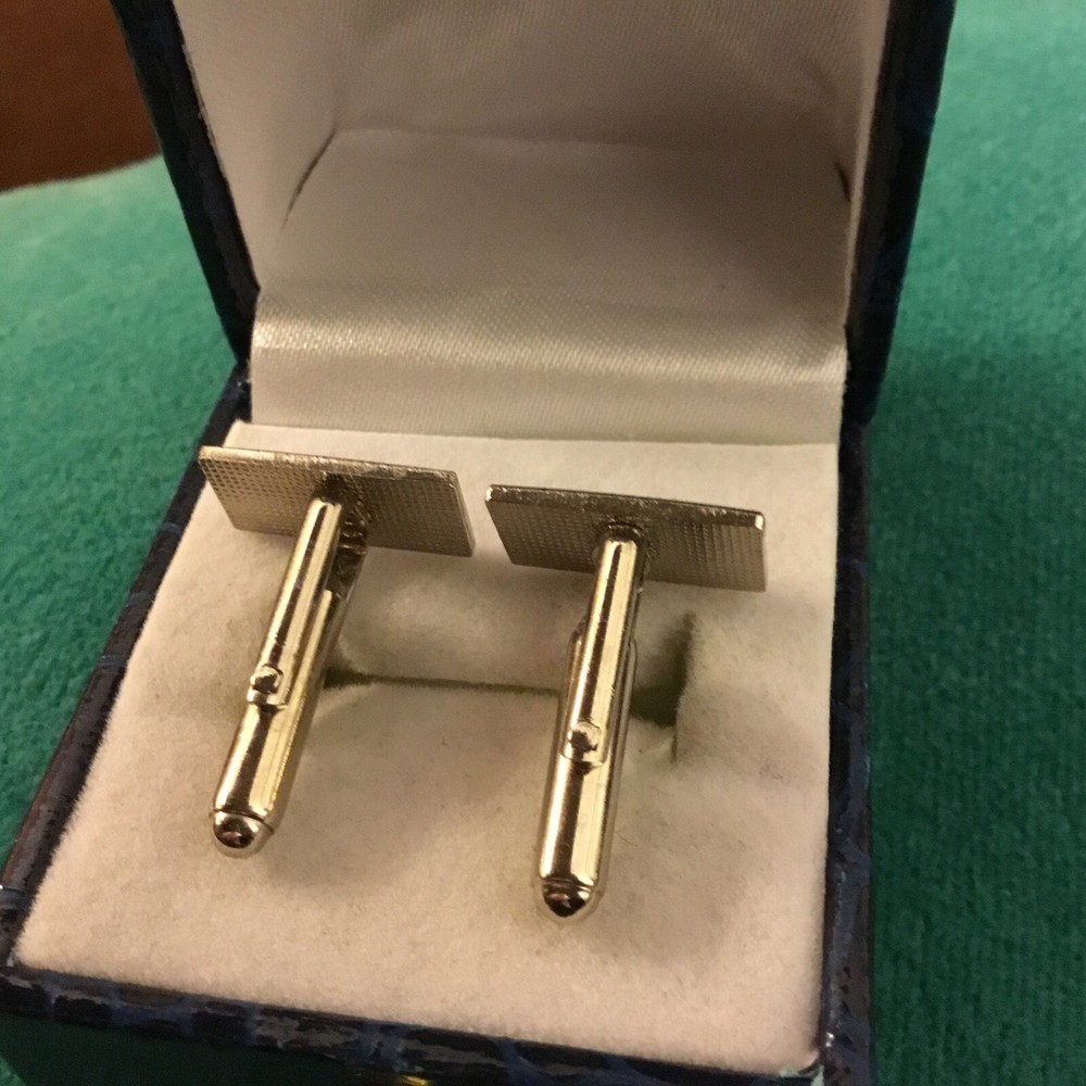 Beautiful Small Cufflinks Enamel & Silver Tone
