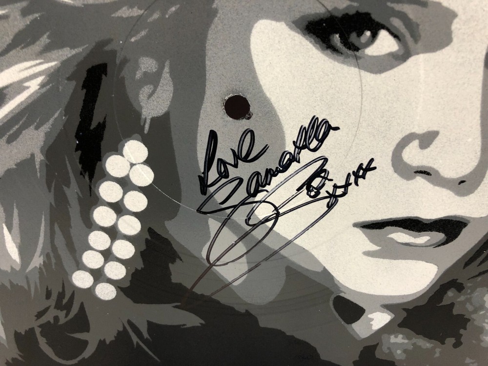 Custom Blue Record LP Signed by SAMANTHA FOX with COA