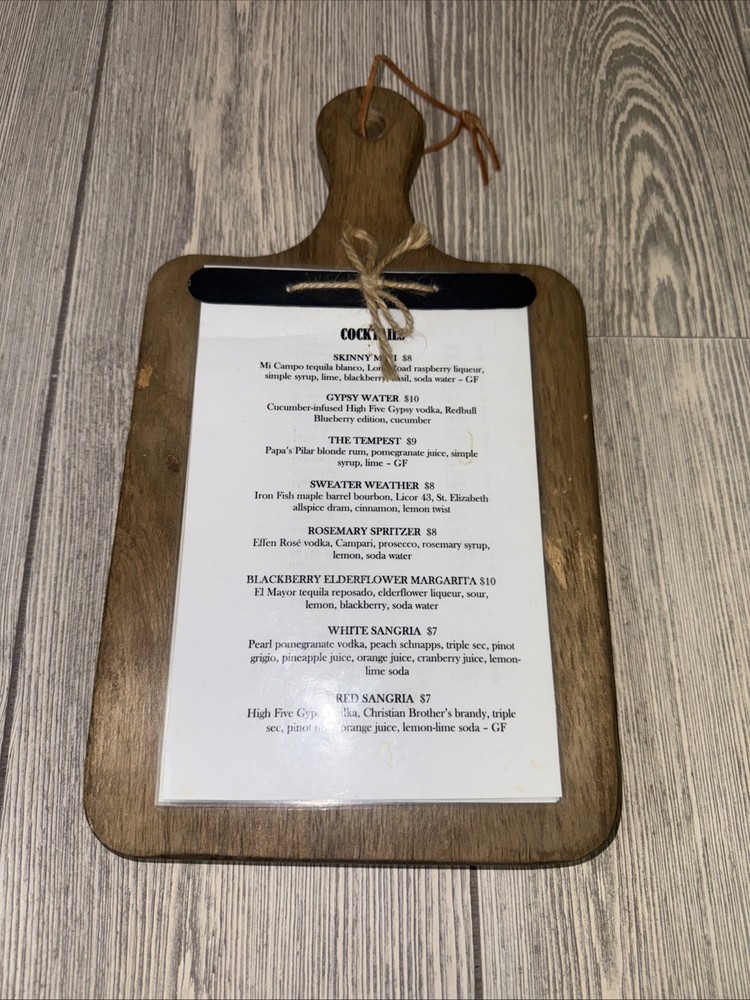 Menu Paddle Lot Of 5