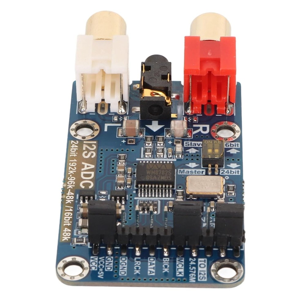I2S ADC Audio Card Module, 24bit 192k 96k Master Mode Development Board,...