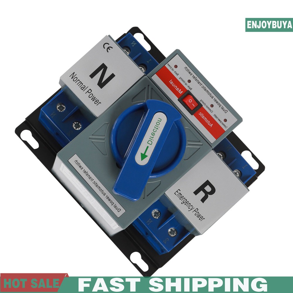 AC110V 2P 63A Mini Dual Power Automatic Transfer Switch Toggle Control Converts