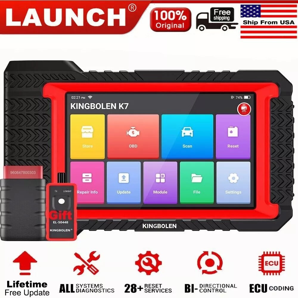 KINGBOLEN K7 OBD2 Scanner Full System Car Diagnostic Tool Code Reader ECU Coding